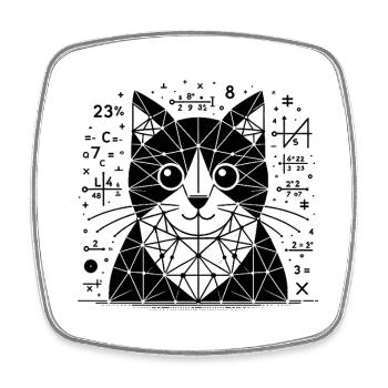 Cat of Mathematicians and Astronomers - Square fridge magnet - white - Front