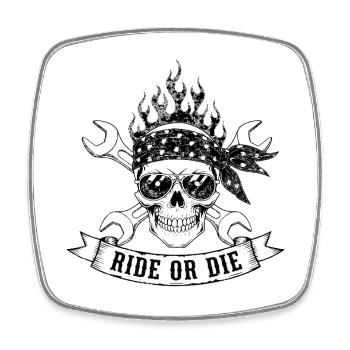 Ride or Die - Viereckiger Kühlschrankmagnet - Weiß - Vorne