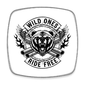 Wild Ones - Ride Free - Viereckiger Kühlschrankmagnet - Weiß - Vorne