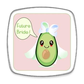 SÜSSE HOCHZEIT AVOCADO ZUKUNFT BRAUT - Viereckiger Kühlschrankmagnet - Weiß - Vorne