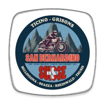 San Bernardino Pass, Ticino, Grisons, Swiss - Square fridge magnet - white - Front
