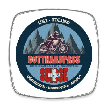Gotthardpass, Uri, Ticino, Swiss, Switzerland - Square fridge magnet - white - Front