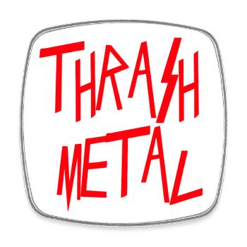 Thrash Metall - Viereckiger Kühlschrankmagnet - Weiß - Vorne