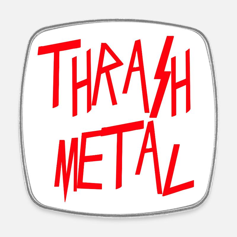 Thrash Metal - Magnet carré - blanc