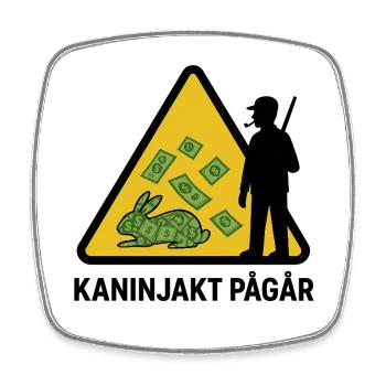 Rabbit hunting in progress - Square fridge magnet - white - Front