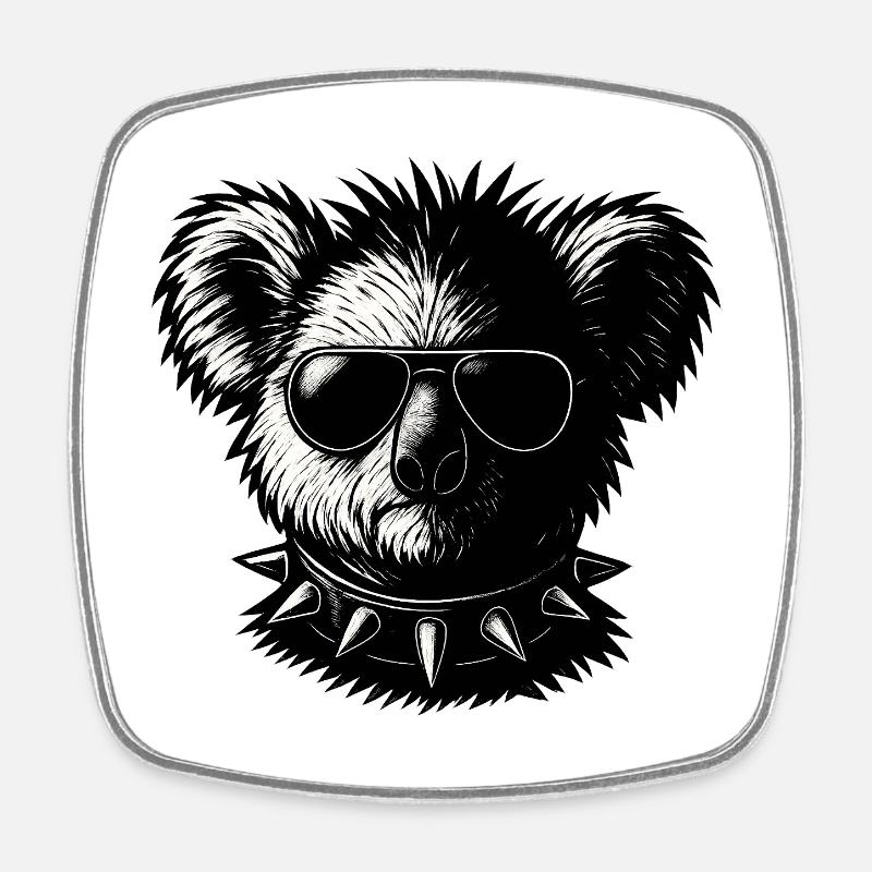 Rock-Koala - Magnet carré - blanc