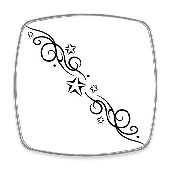 Sterne Ornament Tattoo Style - Viereckiger Kühlschrankmagnet - Weiß - Vorne
