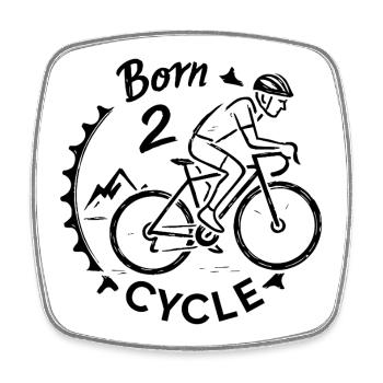 Born 2 Ride Fahrrad Rennrad MTB  - Viereckiger Kühlschrankmagnet - Weiß - Vorne