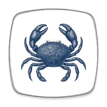 Detailed Blue Crab Illustration - Square fridge magnet - white - Front
