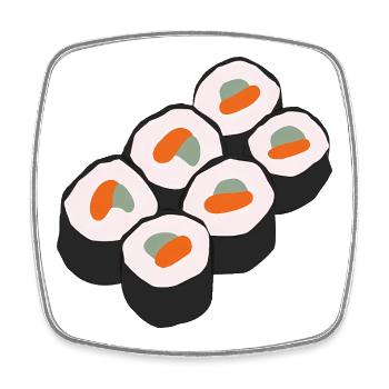 Sushi Food Lover - Square fridge magnet - white - Front
