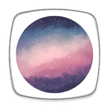Galaxy Cloud Sky Print - Square fridge magnet - white - Front