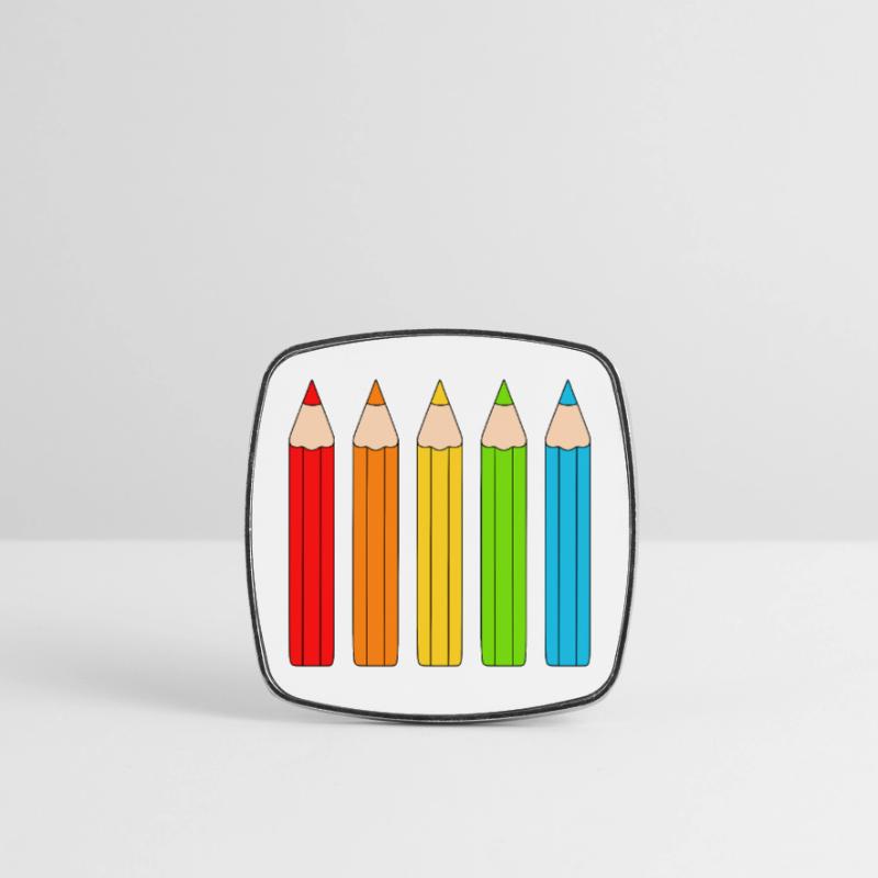 Lebendiges Farbstift-Array-Design Viereckiger Kühlschrankmagnet