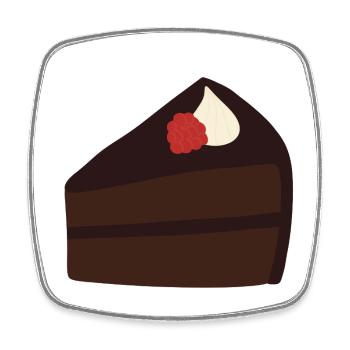 Decadent Raspberry Chocolate Cake Design - Square fridge magnet - white - Front