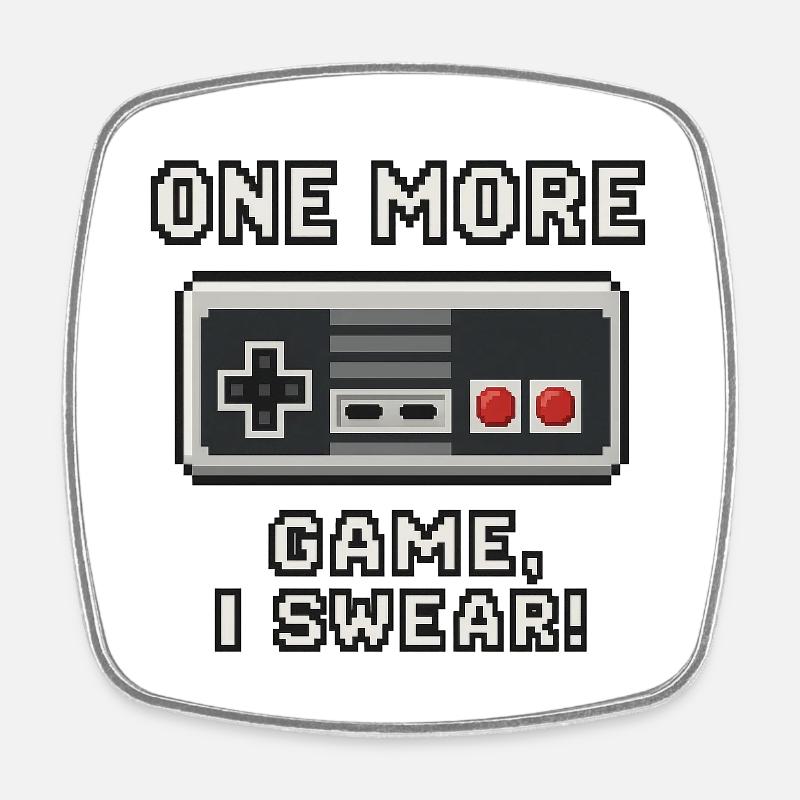 Retro Gaming Quote Design - Square fridge magnet - white