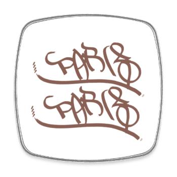 Pariser Streetart Souvenir für zuhause - Viereckiger Kühlschrankmagnet - Weiß - Vorne