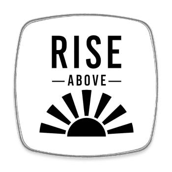 Rise Above Inspirational Sunburst Design - Square fridge magnet - white - Front