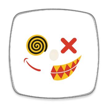 Caricatured Smile on T-shirt - Square fridge magnet - white - Front