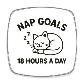 Nap Goals - Square fridge magnet - white - Front