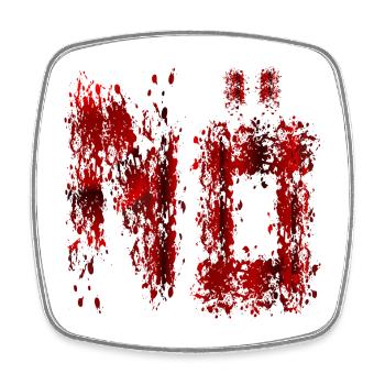 HALLOWEEN BLUTFLECKEN BLUT NEIN - Viereckiger Kühlschrankmagnet - Weiß - Vorne