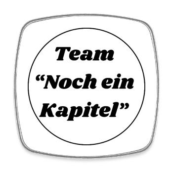 Team "noch ein Kapitel" - Viereckiger Kühlschrankmagnet - Weiß - Vorne