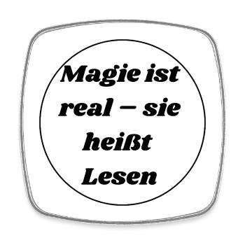La magie est réelle - c’est ce qu’on appelle la lecture - Magnet carré - blanc - Devant