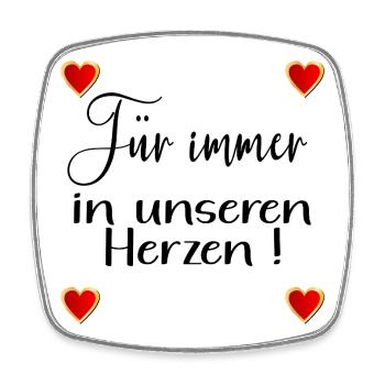 ABSCHIED TEAM HERZ - Viereckiger Kühlschrankmagnet - Weiß - Vorne