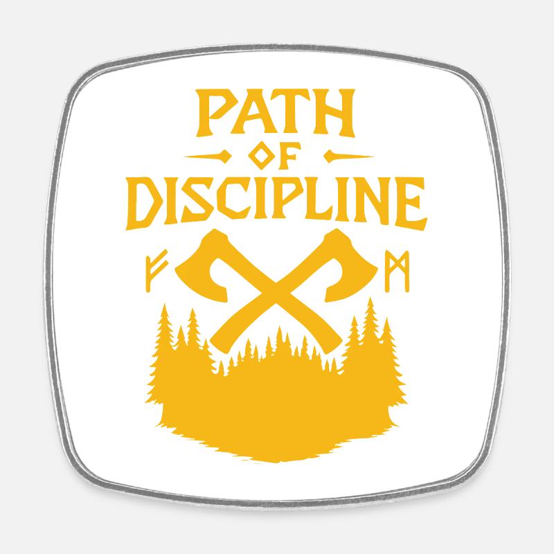 Path of Discipline Motivational Design - Square fridge magnet - white