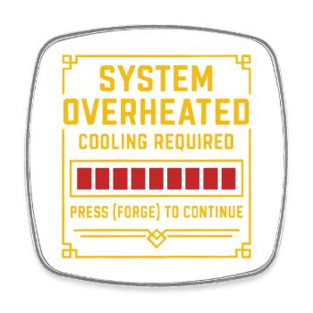 System Overheat – Forge Tee - Square fridge magnet - white - Front