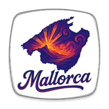 Mallorca Island Holiday Silhouette Summer Gift - Square fridge magnet - white - Front