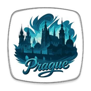 Prague Praha Capital Czech Republic Maritime Gift - Square fridge magnet - white - Front