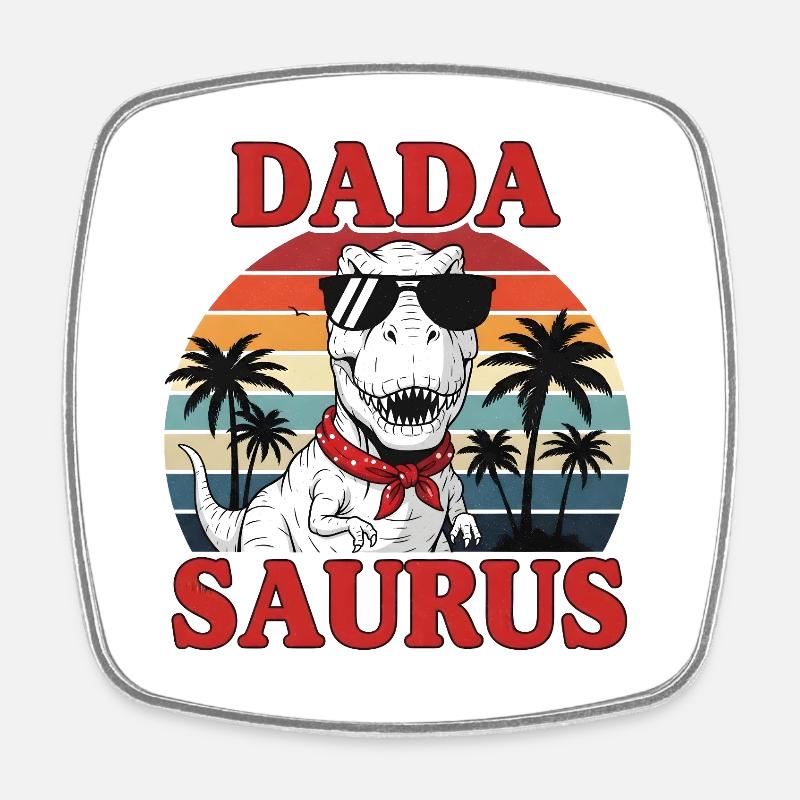 Tyrannosaure DADA SAURUS Cool  - Magnet carré - blanc