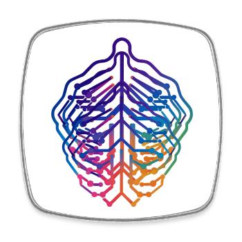 Neural Leaf-Schaltkreisdesign - Viereckiger Kühlschrankmagnet - Weiß - Vorne
