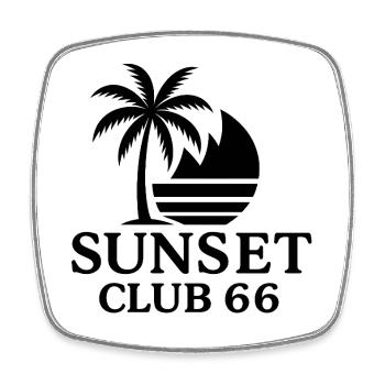 Sunset Club 66 - Black Label - Viereckiger Kühlschrankmagnet - Weiß - Vorne