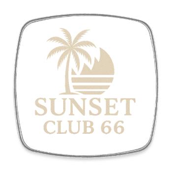 Sunset Club 66 - Exklusiv Edition  - Viereckiger Kühlschrankmagnet - Weiß - Vorne