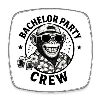 Bachelor Party Bachelor Monkey - Square fridge magnet - white - Front