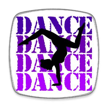 Danse en silhouette - Magnet carré - blanc - Devant