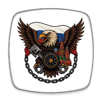 Eagle Rider – Power and Spirit - Square fridge magnet - white - Front