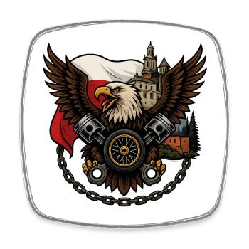Eagle Rider – Road Freedom Spirit - Magnet carré - blanc - Devant