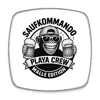 Saufkommando - Playa Crew - Malle Edition  - Viereckiger Kühlschrankmagnet - Weiß - Vorne