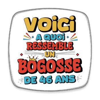 Humour & Résilience 46 Ans - Magnet carré - blanc - Devant