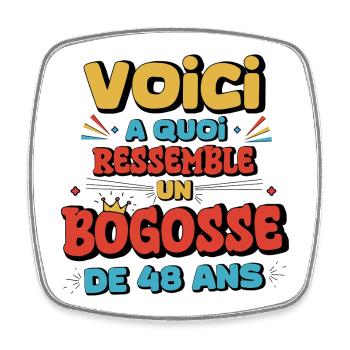 Original 48th Birthday Humor - Square fridge magnet - white - Front