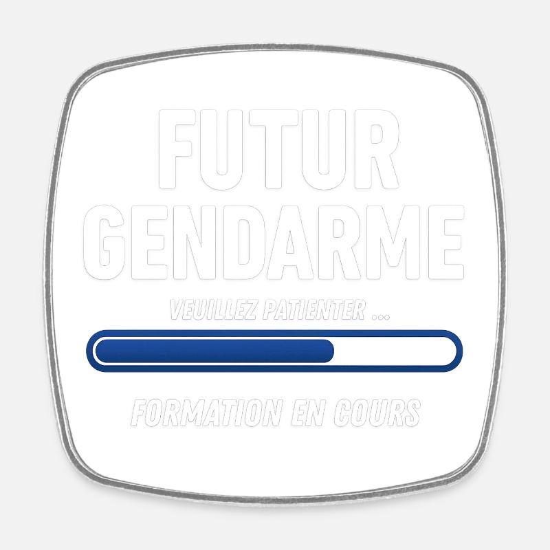 Future gendarme - Square fridge magnet - white