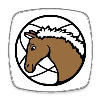 Pferd Süß Pony Fohlen Pferdemädchen Niedlich Comic - Viereckiger Kühlschrankmagnet - Weiß - Vorne