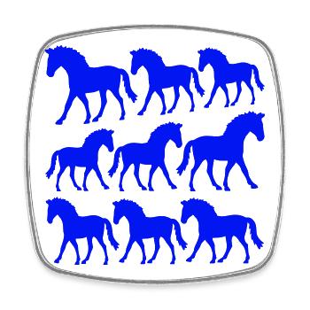 6 chevaux silhouette équipe cavalier équitation amis mignon - Magnet carré - blanc - Devant