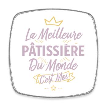 The best pastry chef in the world - Square fridge magnet - white - Front