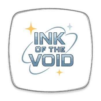 Ink of the Void – Chrome - Viereckiger Kühlschrankmagnet - Weiß - Vorne