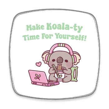 De mignons koalas mangeant des nouilles font du temps pour les koala-ty - Magnet carré - blanc - Devant