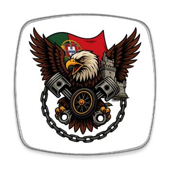 Eagle Rider – Wild Biker Spirit - Magnet carré - blanc - Devant