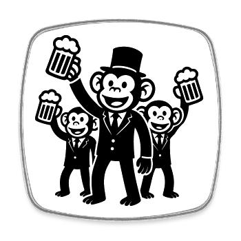 Enterrement de vie de jeune fille Singe Fête Marié - Magnet carré - blanc - Devant