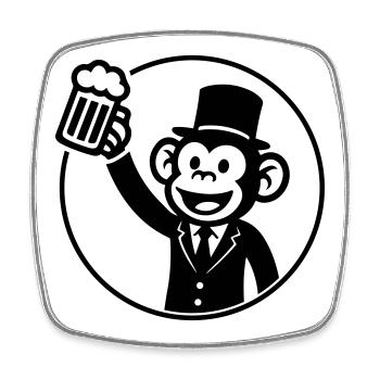 Monkey Groom Bachelor Bière - Magnet carré - blanc - Devant